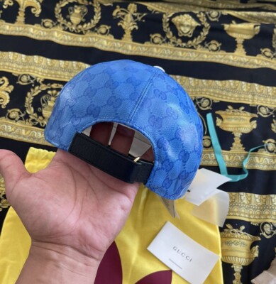 NEW Gucci x Adidas GG LOGO Supreme Baseball Cap Hat Blue