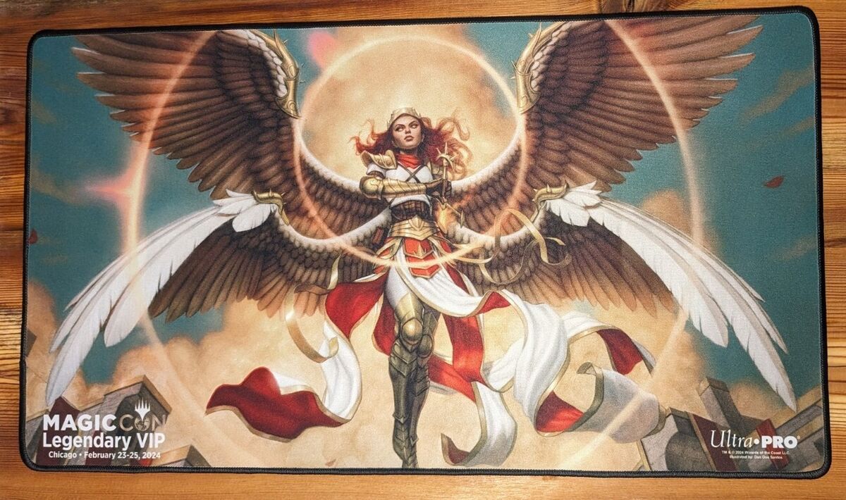 Feather Radiant Arbiter angel playmat legendary vip MagicCon Feather Radiant Arbiter angel playmat legendary vip MagicCon