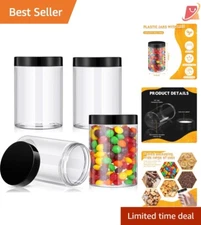 Travel-Friendly 12 Oz Leak-Proof Container Jars – Set of 4 for Makeup & More