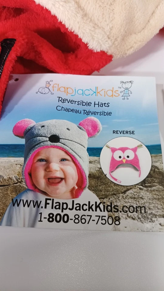 FlapJack Kids Baby Toddler Reversible Fleece Owl Pirate Ship Winter Hat 2 avail - Image 2 of 4