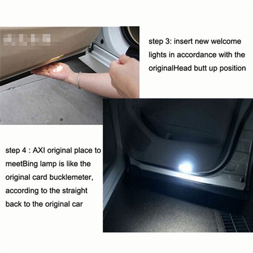 2Stück Auto Fußraumbeleuchtung LED für Audi A1 A2 A3 A4 A5 A6 A7 weißes Licht - Bild 7 von 7