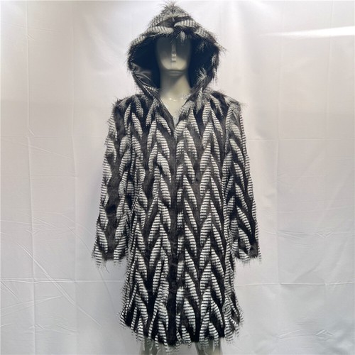 Unisex Winter Faux Fur Over Coat Women/Men Loose Hooded Long Parkas Overcoat - Picture 11 of 49