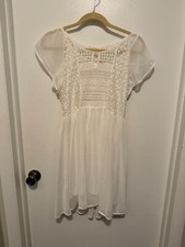 Peach Love California Lace Ivory Dress w Lining Size Small