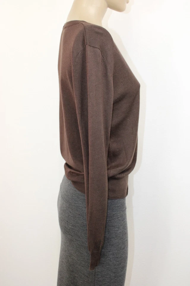 Suéter Marrón Petit Bateau Talla 16 ANS Manga Larga Seda Algodón Mezcla Cachemira S Foto 2 de 4