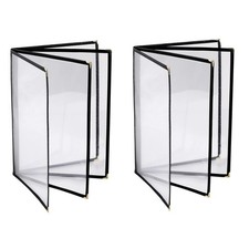 2PCS Menu Covers 8.5" x 11" Restaurant Menu Holder 4 Page 8 View Transparent ...