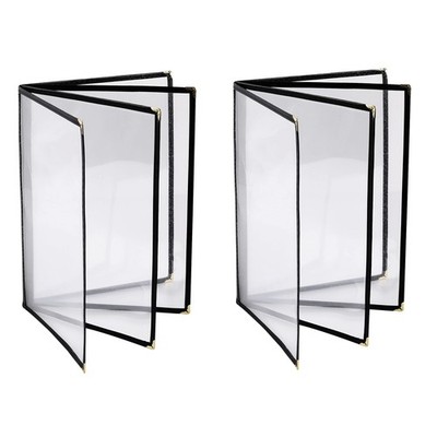 2PCS Menu Covers 8.5'' x 11'' Restaurant Menu Holder 4 Page 8 View Transparent ...
