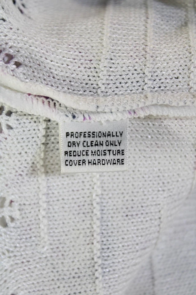 St. John Collection By Marie Gray Womens Front Zip Knit Floral Top White Size 8 - Image 4 of 4