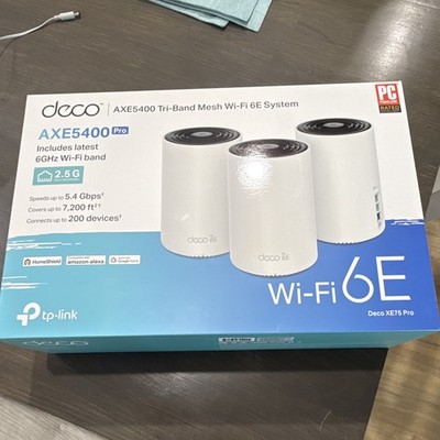 TP-LINK Deco XE75 Pro AXE5400 Tri-Band Mesh Wi-Fi 6E Router System 3-Pack