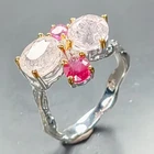 Vintage ring Natural Tourmaline Ring 925 Sterling Silver Size 6.5 /R467790