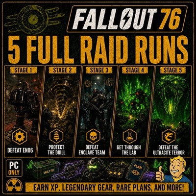 FALLOUT 76 PC 5 FULL RAID RUNS - FAST