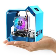 Mini Tower Kit for Raspberry Pi 4B - 0.96'' OLED Display, ICE Tower Cooler, RGB