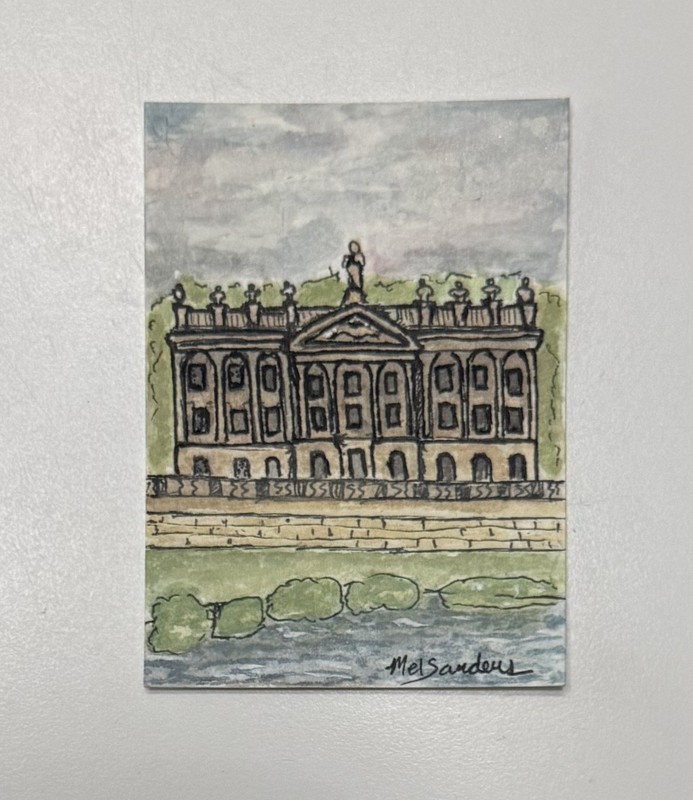 ACEO ORIGINAL, Pride and Predjudice pemberley landscape in Watercolor. book art