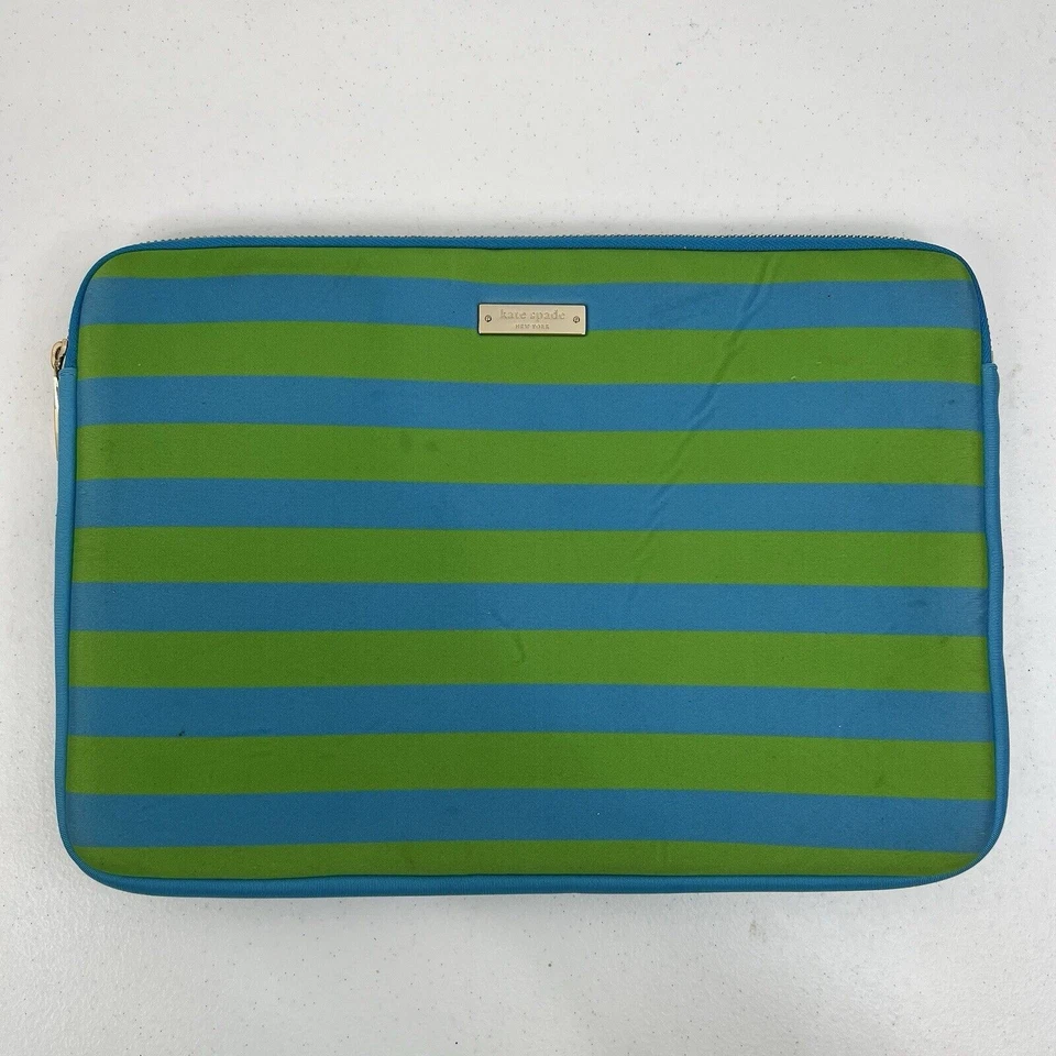 Capa de neoprene para notebook Kate Spade azul verde notebooks iPads - Imagem 3 de 4