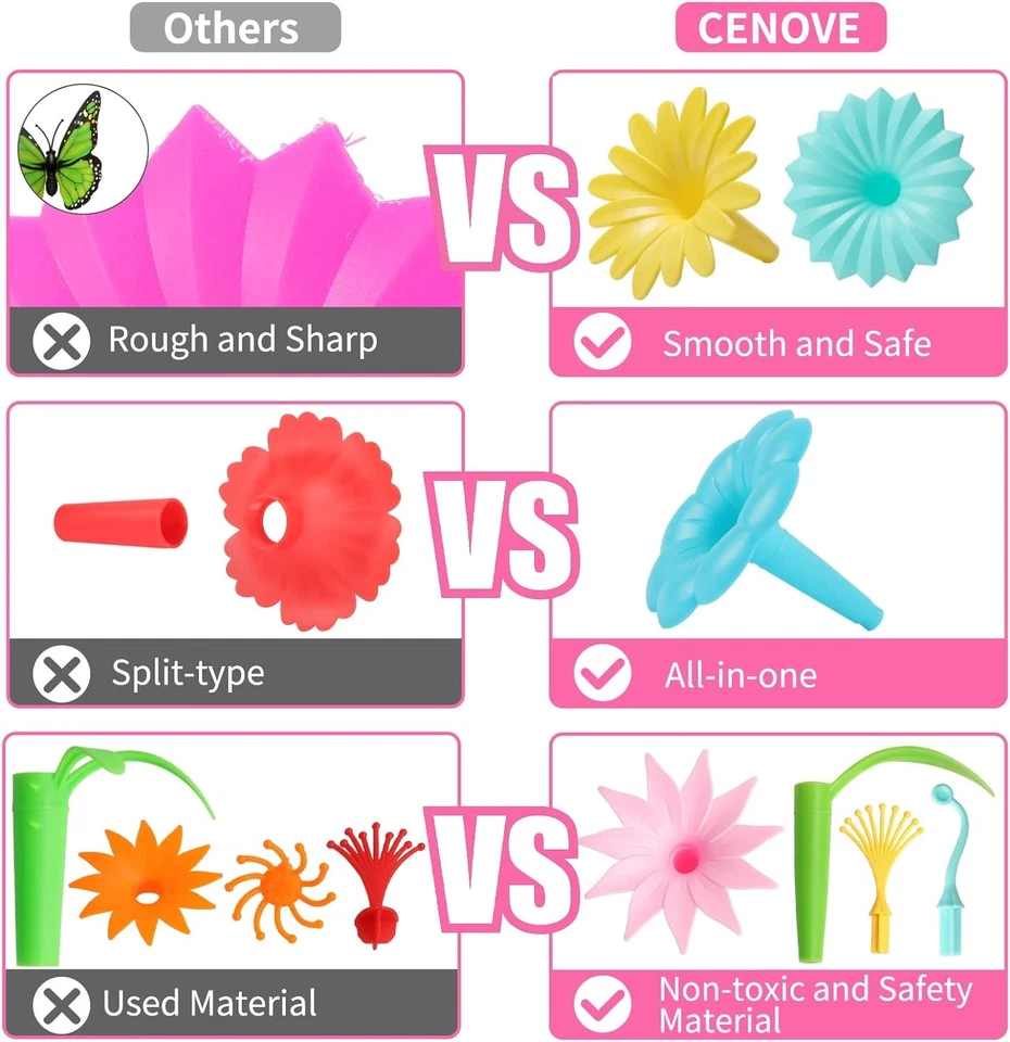 Juguetes para niños pequeños CENOVE para niñas y niños de 7 años, edificio de jardín con flores Foto 4 de 4