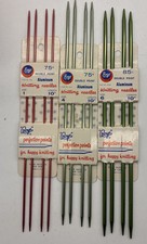 Vintage Boye Aluminum Knitting Needles Double Point 10  Size 1, 4, 6 NOS