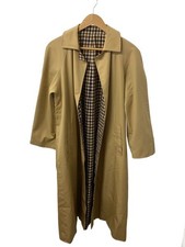 Mens Aquascutum Aquascutum 80s England made reversible trench coat wool BEG chec