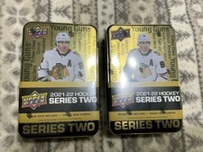 2021-22 Upper Deck Series 2 Hockey Factory Sealed TIN-Factory Sealed lot of 2