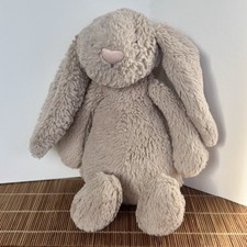Jellycat Bashful Bunny Rabbit Small Plush Beige Tan Light Brown 8” White Tail