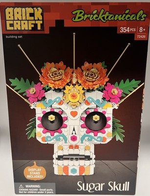 Brick Craft Bricktanicals Sugar Skull Building Set Display Stand Included