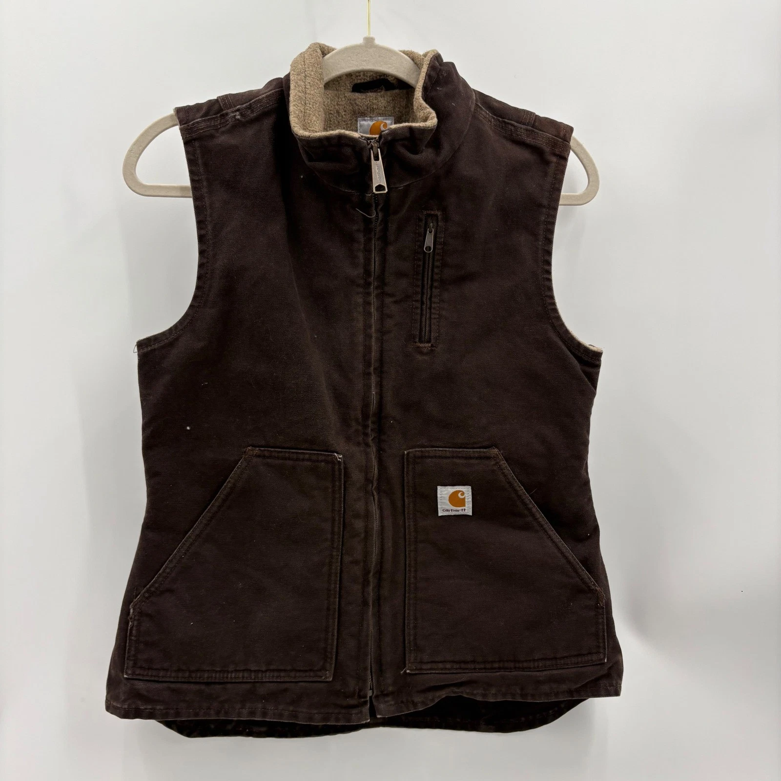 Carhartt Womens WV001 DKB Sandstone Mock Neck Vest Sherpa Lined Dark Brown XS
Opens in a new window 