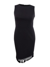 Calvin Klein Women's Tassel-Hem Sheath Dress (12, Black)