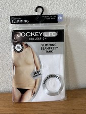 Jockey Life Collection Women's Seamfree Slimming Tank Top 360 Slimming White NIP