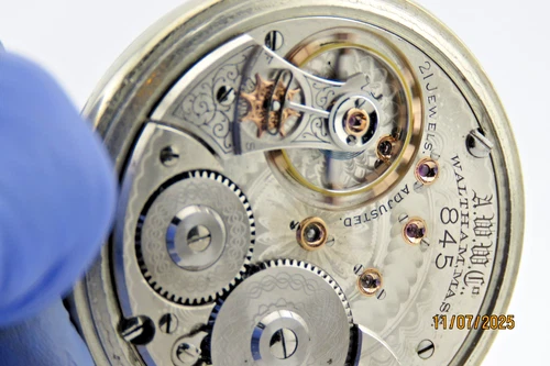 18s, Waltham Gr. 845, 21 J, Railroad Gr., antique pocket watch   Ca. 1904