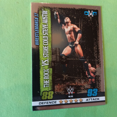 The Rock vs. Stone Cold Steve Austin #062 FOIL - WWE Topps   Slam Attax 10th Edi
