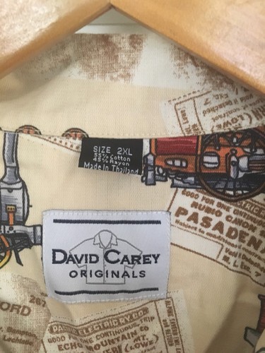 David carey TRAIN Shirt Mens Sz 2XL California Train Locomotive Short Sleeve - Picture 3 of 6
