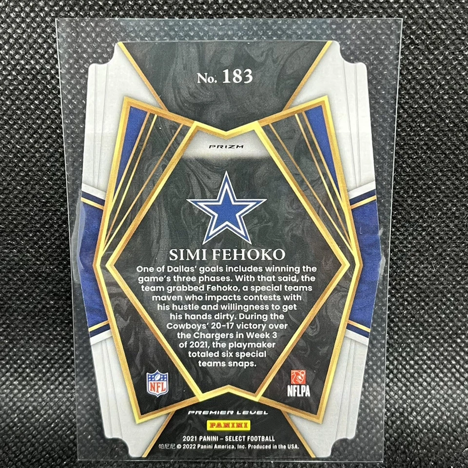 Simi Fehoko #183 Red Blue Prizm Premier Lvl Die Cut 2021 Panini Select Football - Image 2 of 2