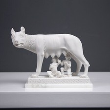 Kapitolinische Rom Wolf Statue - Romulus und Remus mit She-Wolf (20 cm / 7,9")