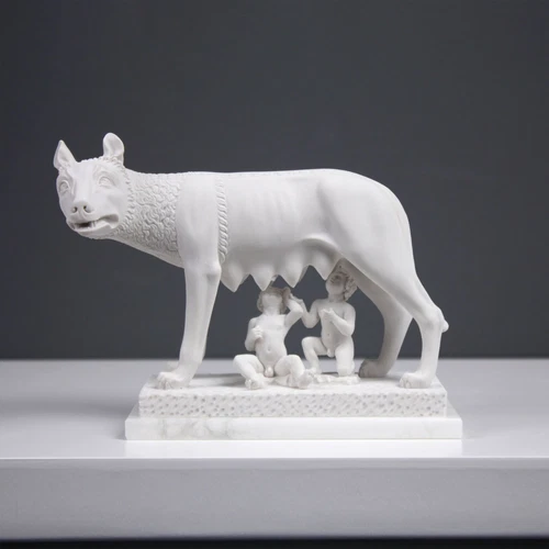Capitoline Rome Wolf Statue - Romulus and Remus with She-Wolf (20 cm / 7.9")