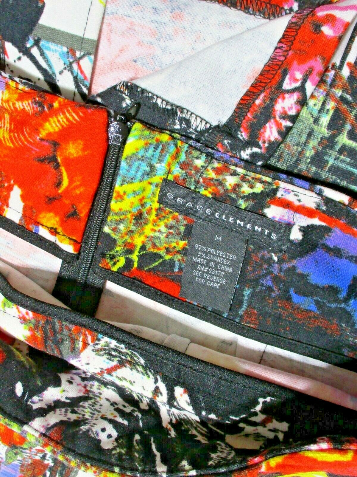 Grace Elements Stretch Red Abstract Print High Wa… - image 4