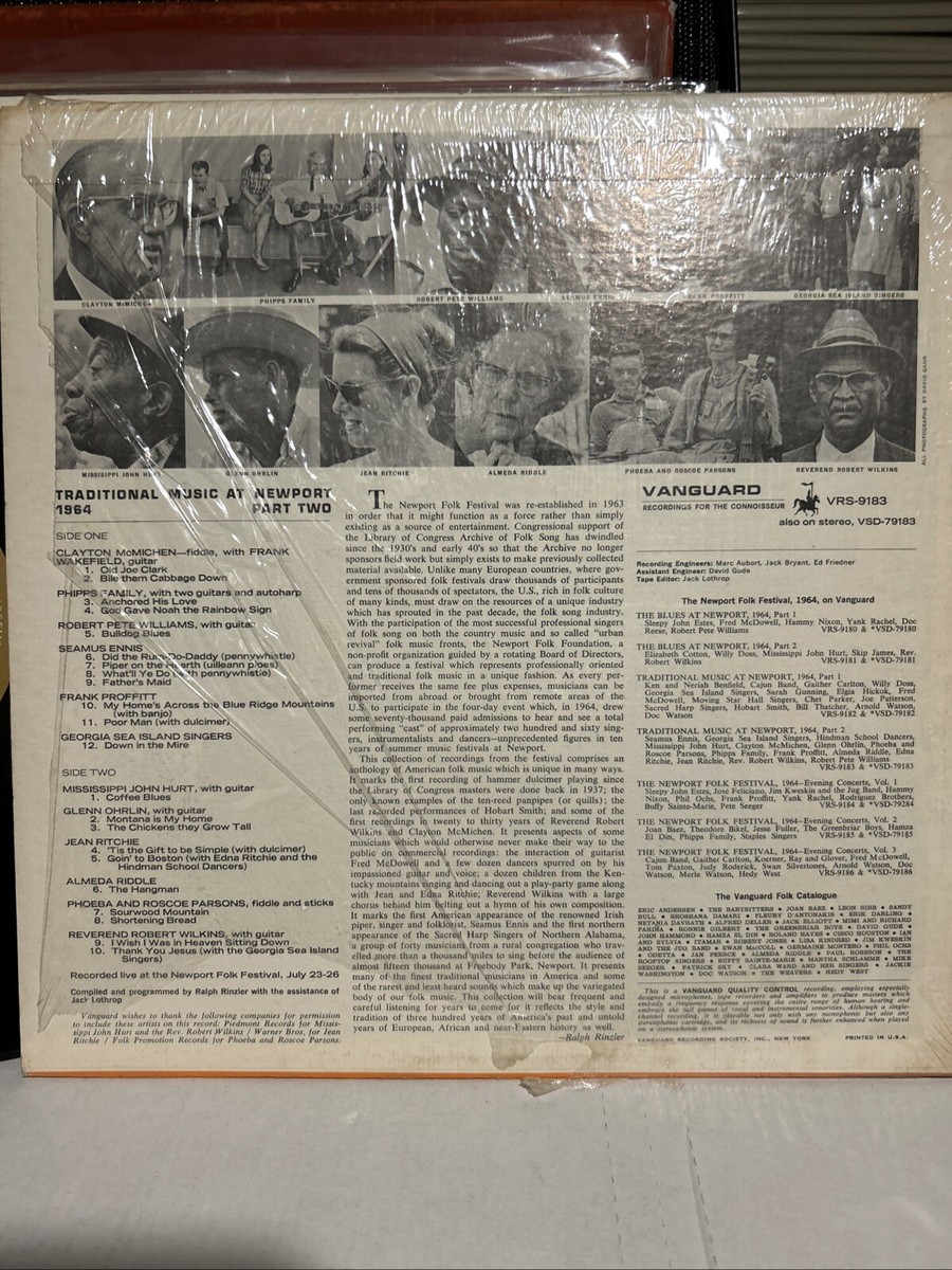 Various‎–Traditional Music At Newport 1964 Part 2-VRS-9183
