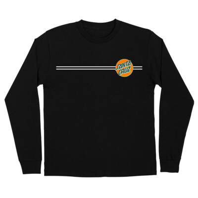 Santa Cruz OTHER DOT LONG SLEEVE Skateboard T Shirt BLACK w/ORANGE