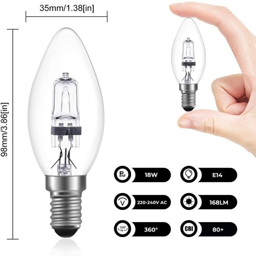 28W/42W Replace Spotlight Bulbs candles pointed bulbs Halogen Bulbs Light Lamps - Picture 3 of 12