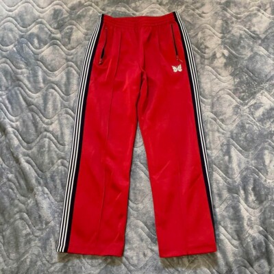 Needles Track Pant Jersey stripe color red Size L EJ198 polyester