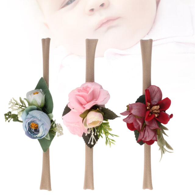 Fascia per capelli fiore bambino tessuto fascia floreale copricapo neonato cravatte bambine
