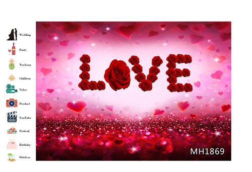 Accesorios de estudio de fondo de fotografía con telón de fondo de corazón rojo rosas del Día de San Valentín - Imagen 51 de 58