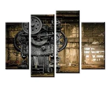 Steampunk Wall Art Industrial Picture Machine Old Factory Painting Print On 