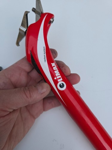 Climax SP03B Carbon Seat Post, Ti Clamp/Bolts, Red, 27.2 x 350mm, Very Good ! - Picture 13 of 21