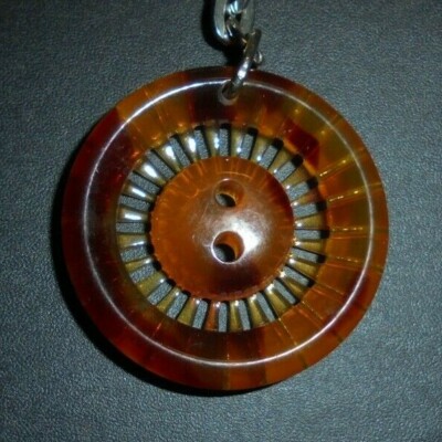 Stunning Collectible Button Key Ring - Openwork Bike Wheel Style