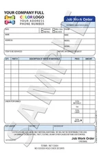 250 Color Custom Carbonless Job Work Order Form / Invoice