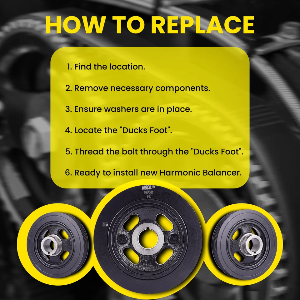 Correa de transmisión equilibradora armónica para 07-09 Dodge Caliber 07-08 Jeep Compass Patriot Foto 4 de 4