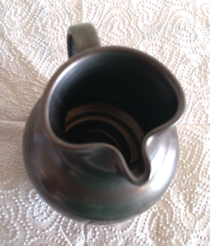 Vintage PRINKNASH Hand Made Pottery Glossy Gray 4" Creamer Small Pitcher England - Picture 3 of 11