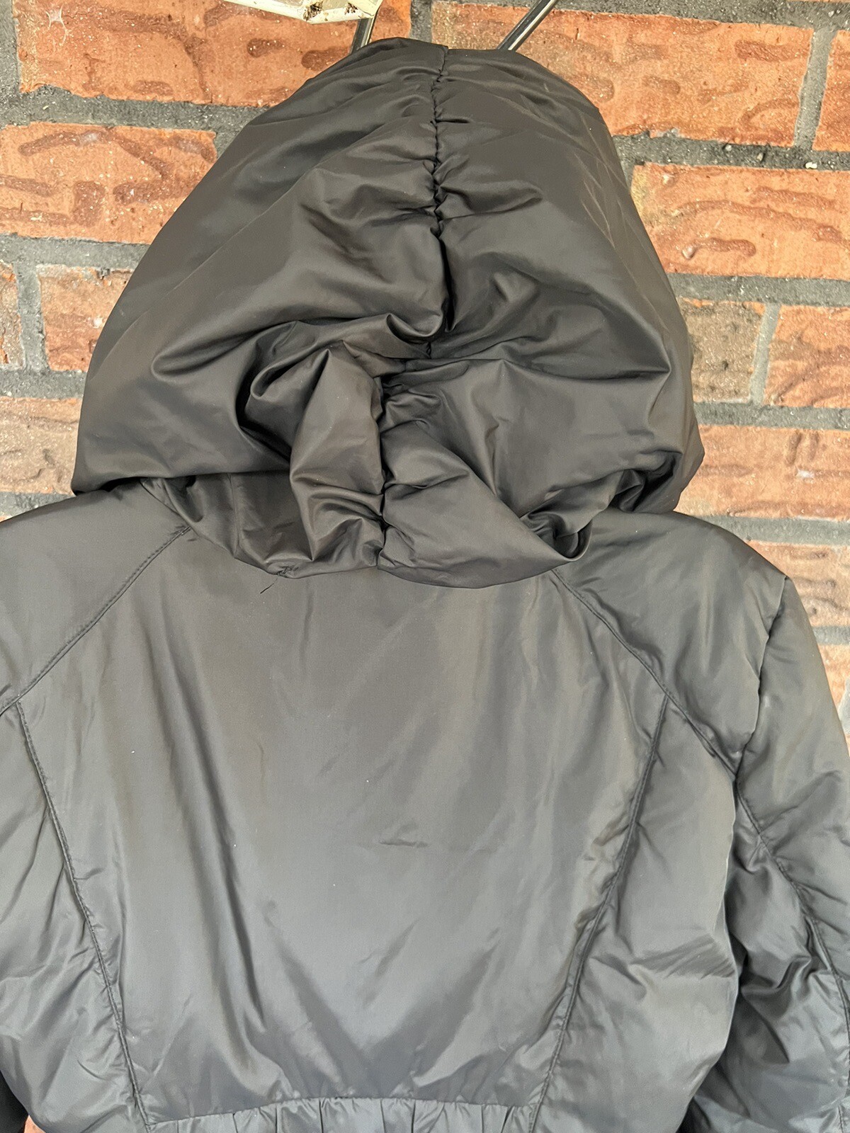 Express Black Parka Medium Down Feather Hooded Sn… - image 14