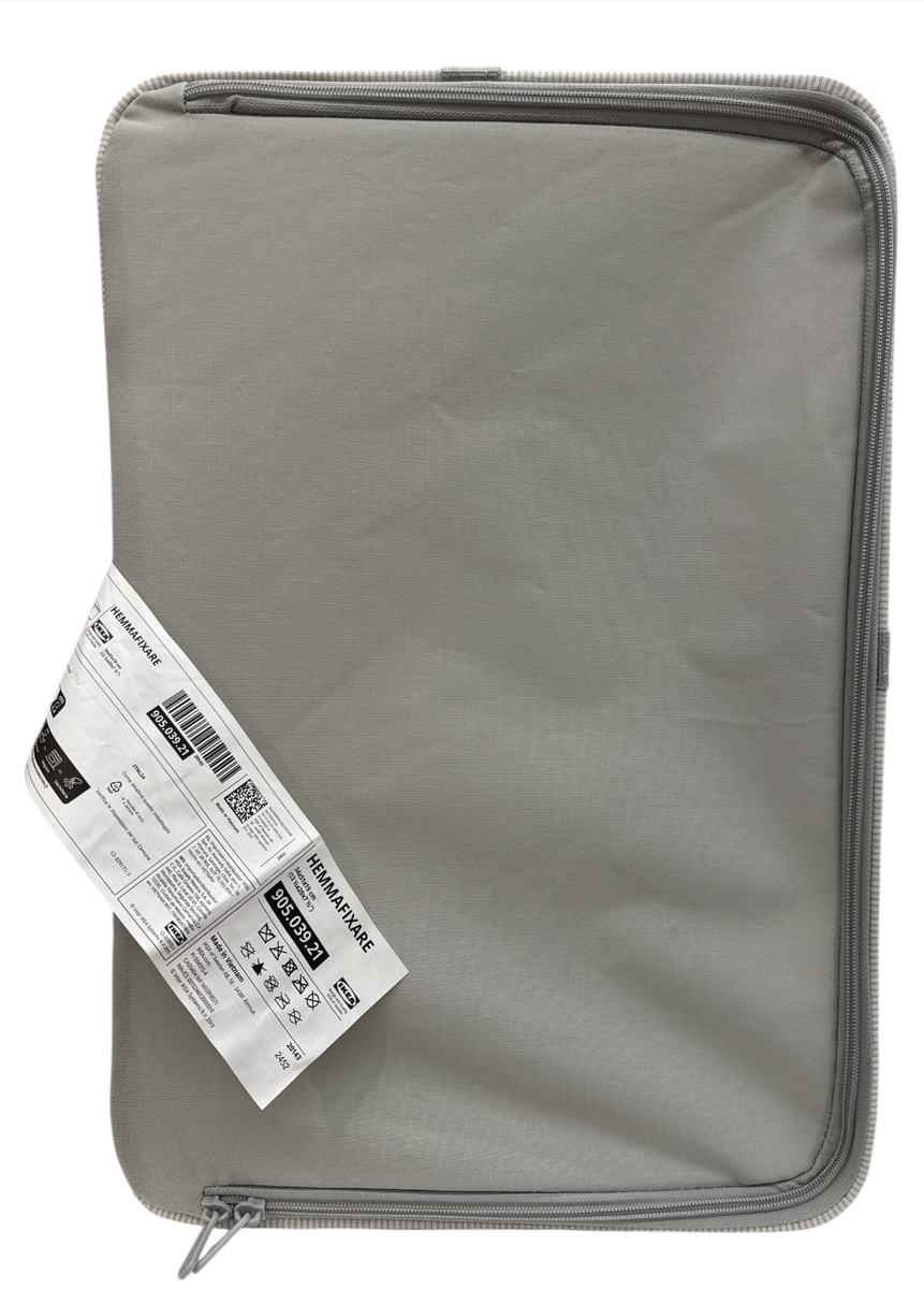 New IKEA HEMMAFIXARE Striped White Gray Storage Case (13 ½x20x7 ½