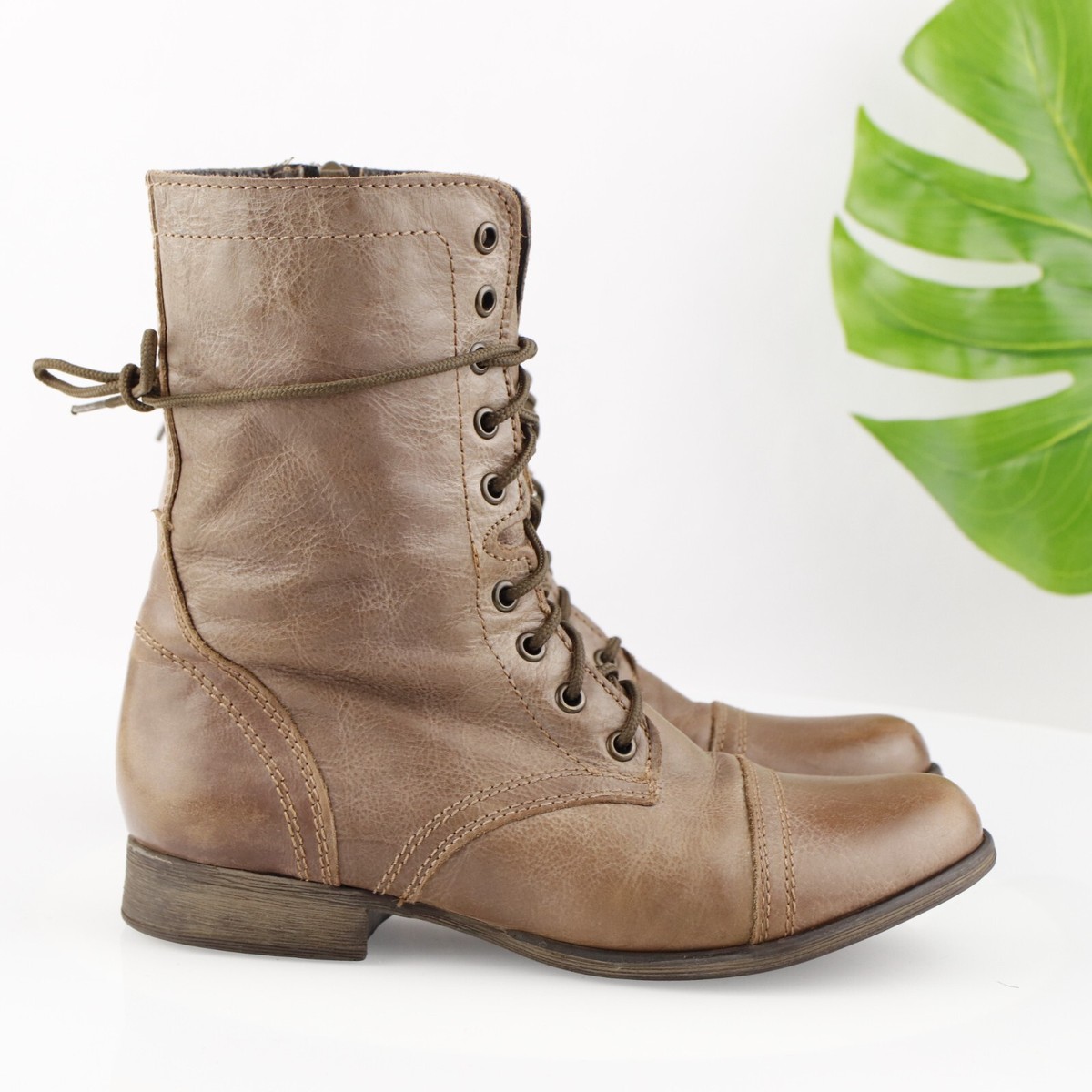 STEVE MADDEN Size TROOPAH Beige Leather Combat Style Boots Size 13 Steve Madden Troopah-C Boot - Free Shipping | DSW main image 3