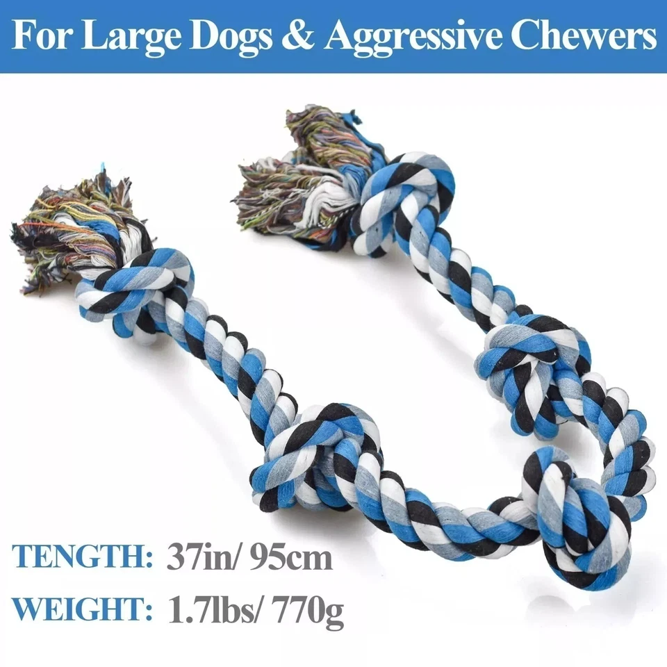 Dog Rope Toys Large XXL Rope Toys for Large Dogs Teeth Cleaning Tug of War K - Image 3 of 4