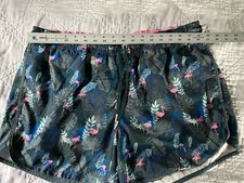 Tronchetto da bagno uomo foresta pluviale XL rete fenicottero tropicale tasche elastico in vita cravatta